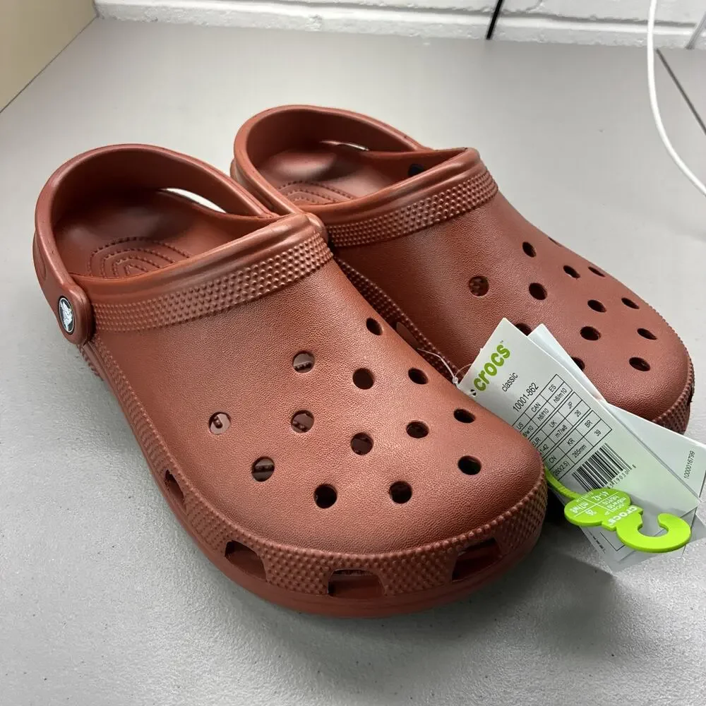 Crocs Men Size 8 Classic Clogs Rust Brown 10001-862 - Brand New!